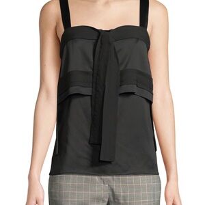 NWT 3.1 Phillip Lim Black Crepe Tie Front Top Size 2 Originally $325